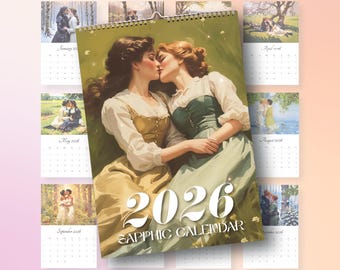 2026 Sapphic Calendar: Victorian Era Lesbian Art, Wall Hanging Planner