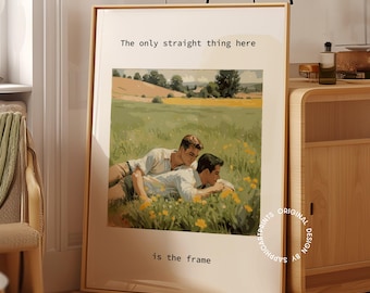 Impressão de arte gay vintage: decoração divertida para casa LGBTQIA+