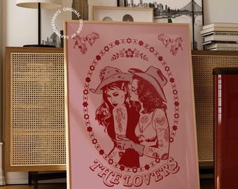 Stampa di cowgirl lesbiche: arte saffica, decorazione murale queer