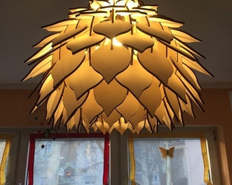 Pineapple Lamp, Home Decor Lamp, Wooden Laser Cut Pineapple Lamp