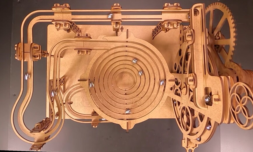 Wooden 3D Model Marble Run, Laser Cut Template, Decoration, Wooden