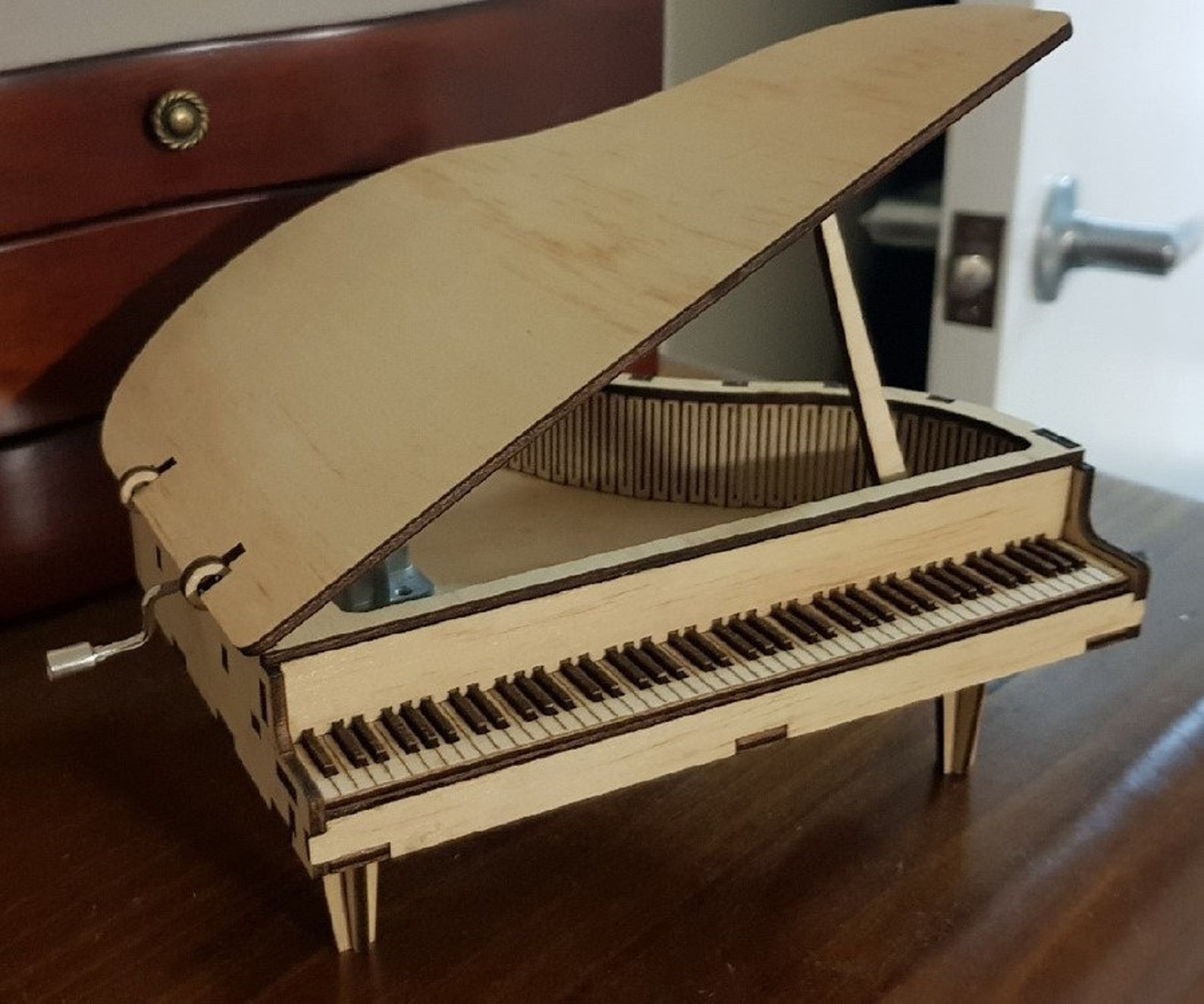 Laser Cut Grand Piano Music Box, Kid Music Box, Piano Music Box Cdr