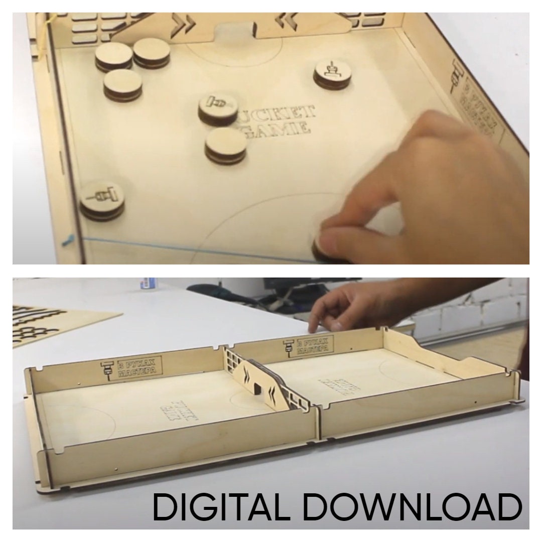 Laser Cut Pucket Game Board Game DXF File, Laser Cut Board Game Vector