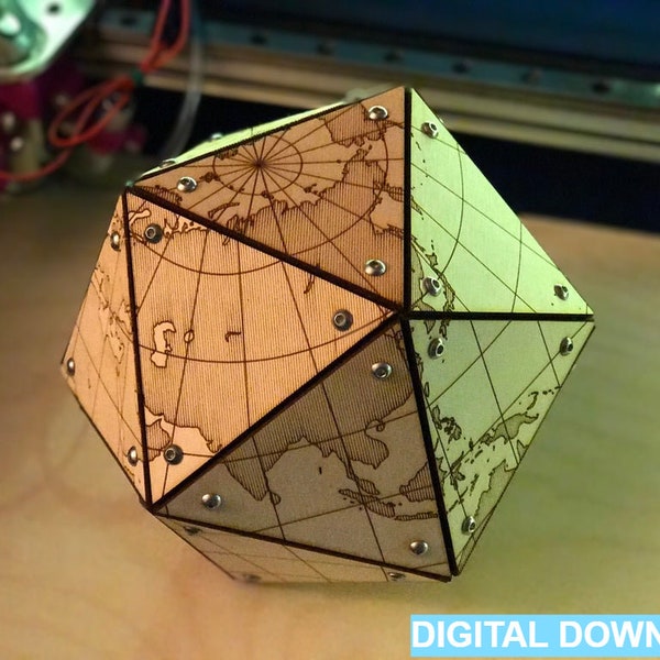 Laser Cut Dymaxion Map