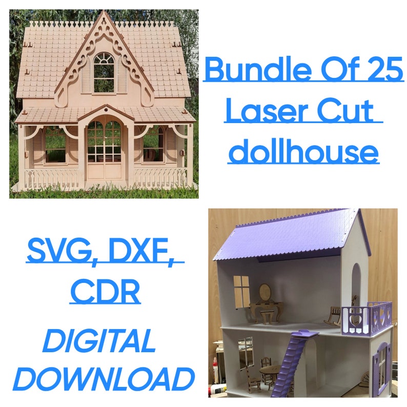 Bundle of 25 Laser Cut Dollhouse and Set of 5 Dollhouse Etsy UK