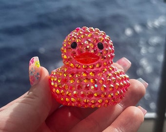 Rode badeend met strassteentjes – Bling Car/Cruise Duck