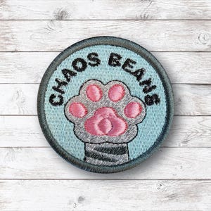 Chaos Beans - Cat Paw Print - Embroidered Patch