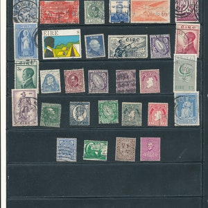 35 used postage stamps from Ireland Great for new collectors scrapbooking vintage rare Free S&H Canada-USA- 2.00 other countries