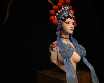 Resin - Statue - PKKing Suan Ni Hua Dan Bust-狻猊花旦胸像