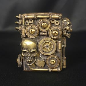 lighter-lighters-Steampunk-skull lighter-lighter custom -(both side & steampunk)