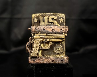 Handmade Brass Lighters.Gun Design