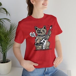 Cat playing guitar shirt, Unisex cat playing guitar t shirt, Heavy Metal, Cat mom T-Shirt, Cat Lover Gift, Rock N Roll Shirt, Funny Cat Gift