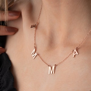 14K GOLD NAME NECKLACE,Personalized Letter Necklace,Minimalist Necklace with Name,Initial Necklace,Necklace for Women,Chritsmas Gift for her