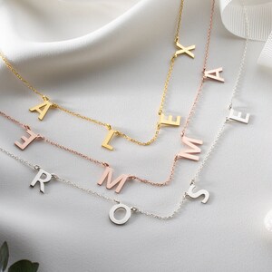 14K GOLD NAME NECKLACE,Personalized Letter Necklace,Minimalist Necklace with Name,Initial Necklace,Necklace for Women,Chritsmas Gift for her