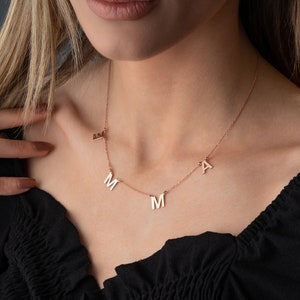 14K GOLD NAME NECKLACE,Personalized Letter Necklace,Minimalist Necklace with Name,Initial Necklace,Necklace for Women,Chritsmas Gift for her