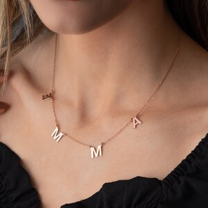 14K GOLD NAME NECKLACE,Personalized Letter Necklace,Minimalist Necklace with Name,Initial Necklace,Necklace for Women,Chritsmas Gift for her