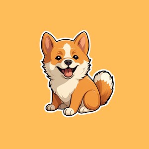 Niedlicher Shiba Hund Matter Wasserdichter Aufkleber | Kawaii, Schreibwaren, Journal, Notizbuch, Geschenk, Schule, Tier, Verträumt & Bezaubernd