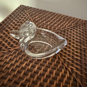 Vintage Duck Ash Tray Trinket Bowl Duncan and Miller Pall Ball Duck 1940s Glass