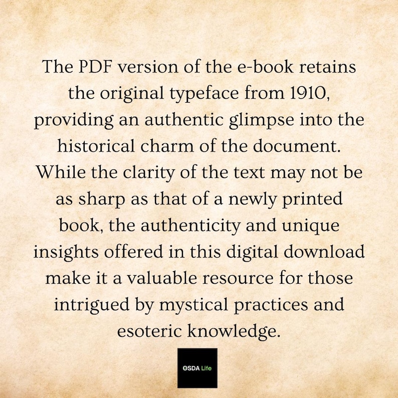 Description highlighting the vintage 1910 charm of The Sixth and Seventh Books of Moses. Authentic typeface and esoteric content make this a unique find. Available as a digital download from Osda Life.