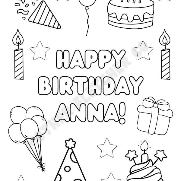 Custom Birthday Coloring Sheet