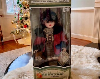 Vintage Katherine’s Collection Doll, Timeless Treasures, Brunette Doll Teddy Bear, Collectible Decor, Rare Gift