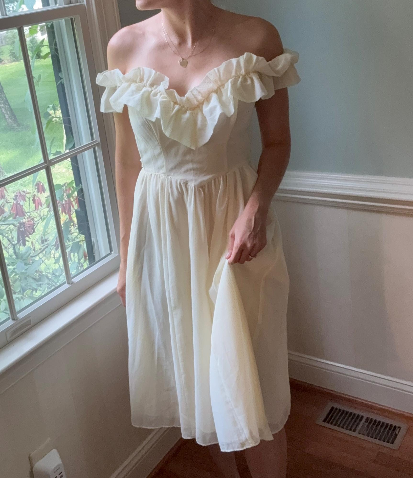Vintage White Jessica Mcclintock Dress - Etsy