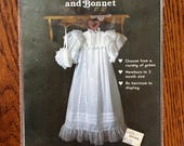 Vintage 1987 Christening Gown Sewing Pattern Baby Bonnet Heirloom Baptism Dress Simplicity 125