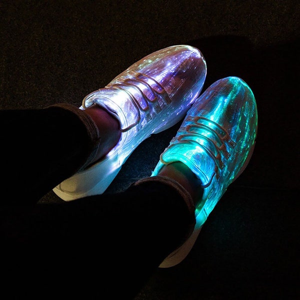 LED Licht Schuhe Fiber Optics für Frauen - Festival Party Schuhe, Geburtstagsgeschenk Mädchen, Weihnachtsgeschenke für Mädchen, Neujahr Outfit