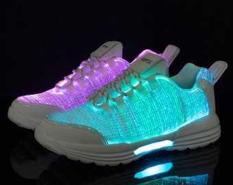 LED Light Up Shoes Fiber Runners for Men -  Festival Party Shoes, Halloween, Birthdays, Christmas Gifts for Men Boys, 90s clothing shoes