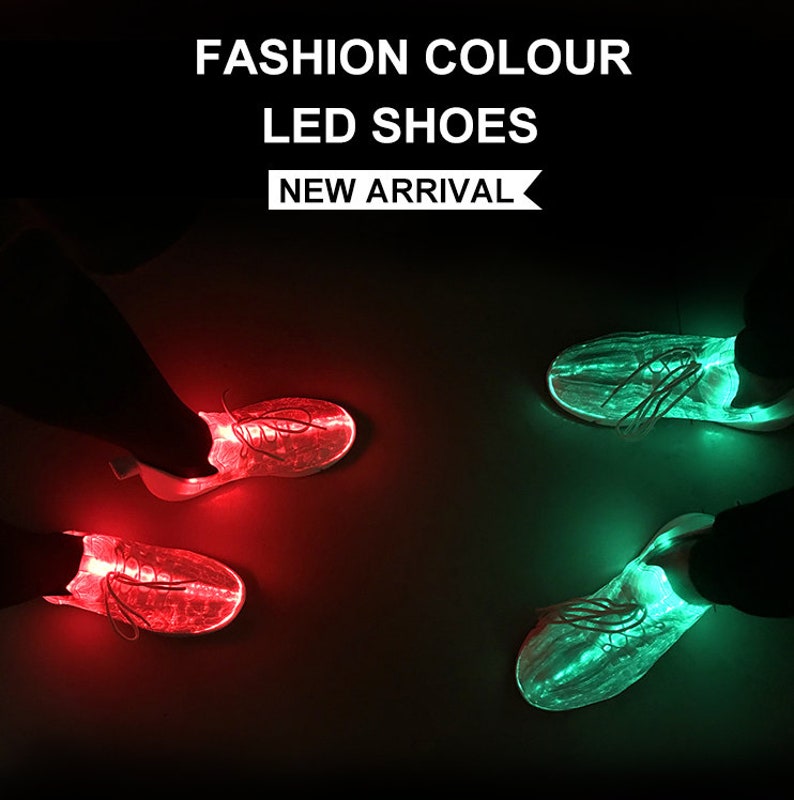 LED Light Up Shoes Fiber Optics for Adults Kids Christmas Gift, Party Dancing Shoes, Birthday gift, 90s clothing, New years image 3