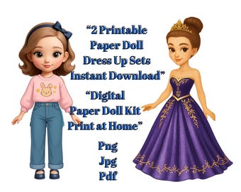 Printable Paper Doll Dress-Up | Royal Ball Outfit Bundle (Digital Download)