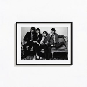 The Beatles Fooling Around Print, John Lennon Arte de pared en blanco y negro, Impresión vintage, Impresiones fotográficas, Impresión fotográfica de calidad de museo