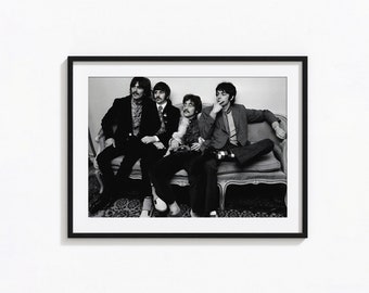 The Beatles Herumalbern Druck, John Lennon Schwarz-Weiß-Wandkunst, Vintage-Druck, Fotografie-Drucke, Fotodruck in Museumsqualität