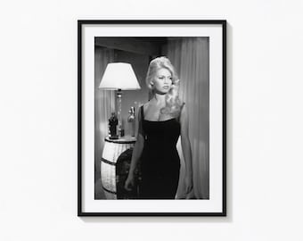 Brigitte Bardot Print, Vintage Hollywood Black and White Wall Art, Vintage Print, Photography Prints, Museum Quality Photo Art Print