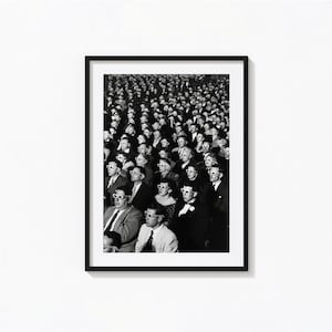 Impresión de cine vintage, proyección nocturna de apertura arte de pared en blanco y negro, impresión vintage, impresiones fotográficas, impresión fotográfica de calidad de museo
