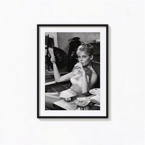 Brigitte Bardot-bikiniprint, vintage Hollywood zwart-witte muurkunst, vintage print, fotografie-prints, museumkwaliteit fotokunstprint