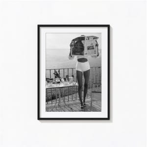 Woman Reading Newspaper Print, Fashion Magazine Black and White Wall Art, Vintage Print, Photography Prints, Museum Quality Photo Art Print