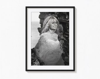 Brigitte Bardot Print, Vintage Hollywood Black and White Wall Art, Vintage Print, Photography Prints, Museum Quality Photo Art Print