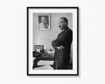 Martin Luther King Jr Print, Black History, Black and White Wall Art, Vintage Print, Photography Prints, Museum Quality Photo Art Print