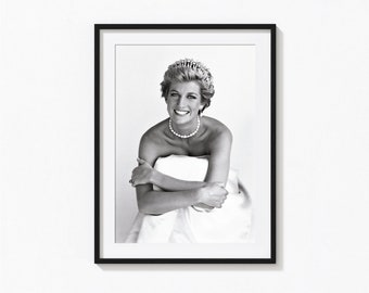 Princess Diana Print, Princess Diana Iconic Print, Black and White Wall