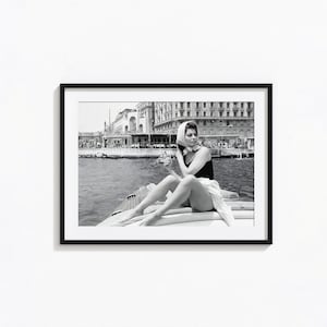 Affiche de Sophia Loren en Italie, art mural Sophia Loren Hollywood noir et blanc, impression vintage, impressions photographiques, impression photo de qualité musée