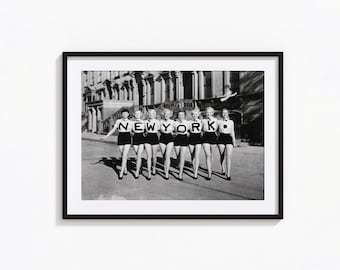 New York Girls Print, Chorus Line, Chorus Girls Black and White Wall Art, Vintage Print, Photography Prints, Museum Quality Photo Art Print