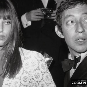 Jane Birkin and Serge Gainsbourg Print, Fashion Black and White Wall Art, Vintage Print, Photography Prints, Museum Quality Photo Print image 4