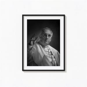 Pope Francis Print, Pope Francis Black and White Wall Art, Catholic Religious Wall Art, Photography Prints, Museum Quality Photo Art Print