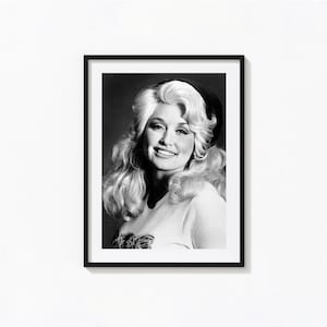 Dolly Parton Print, Dolly Parton Music Black and White Wall Art, Vintage Print, Photography Prints, Museum Quality Photo Art Print