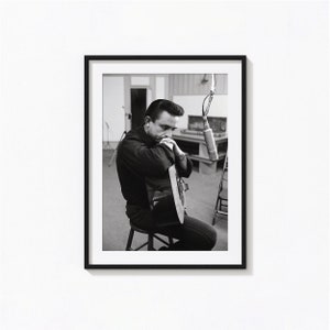 Poster di Johnny Cash, arte da parete musicale in bianco e nero, stampa vintage, stampe fotografiche, stampa artistica fotografica di qualità museale