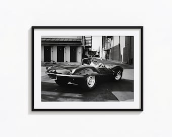 Steve McQueen Druck, Bullitt, Steve McQueen Auto Schwarzweiß-Wandkunst, Vintage-Druck, Fotografiedruck, Fotokunstdruck in Museumsqualität