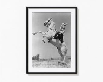 Vintage Cowgirl Print, Rodeo Rider Black and White Wall Art, Vintage Print, Photography Prints, Museum Quality Photo Art Print
