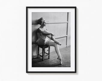 Affiche de ballerine Brigitte Bardot, Brigitte Bardot art mural noir et blanc, impression vintage, tirages photographiques, impression photo de qualité musée