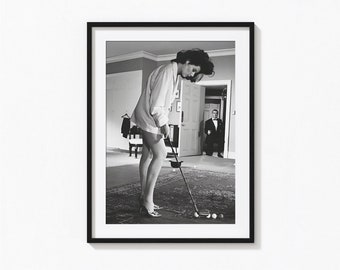 Sean Connery with Eunice Gayson In Dr NO Print, Golf Black and White Wall Art, Vintage Print, Photography Prints, Museum Quality Photo Print